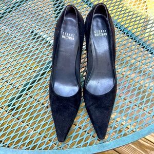 Black suede Stuart Weitzman 2.5 inch heals sz 7.5